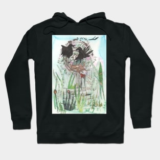 Nesting Crows in summer time, birds in their nest Hoodie